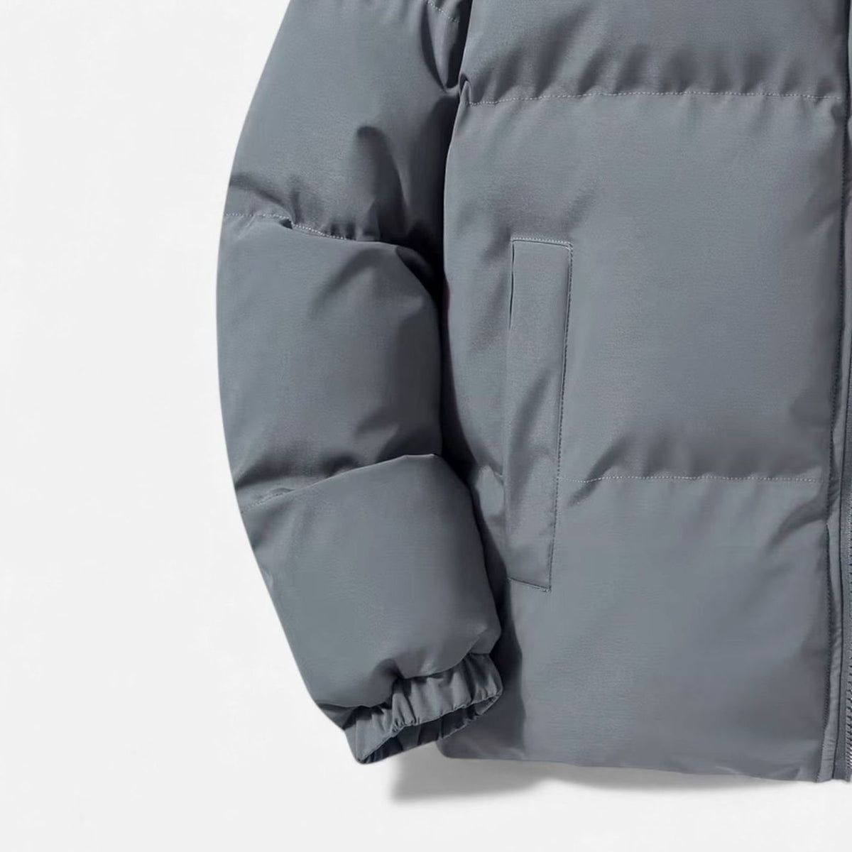 Men's Quilted Fleece-Lined Funnel-Neck Puffer Jacket
