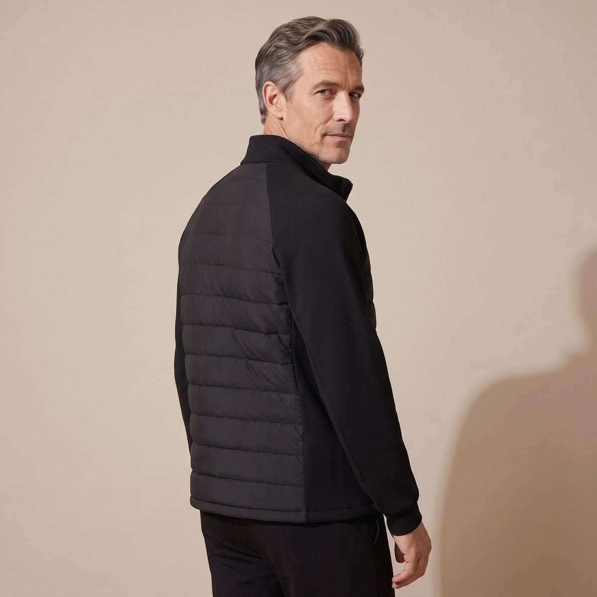 Men's Quilted High-Neck Zip-Through Puffer Jacket