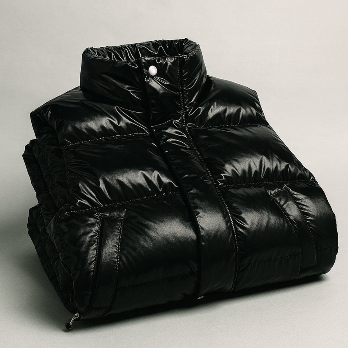 Men's Quilted Puffer Gilet High-Collar Cotton-Blend Vest