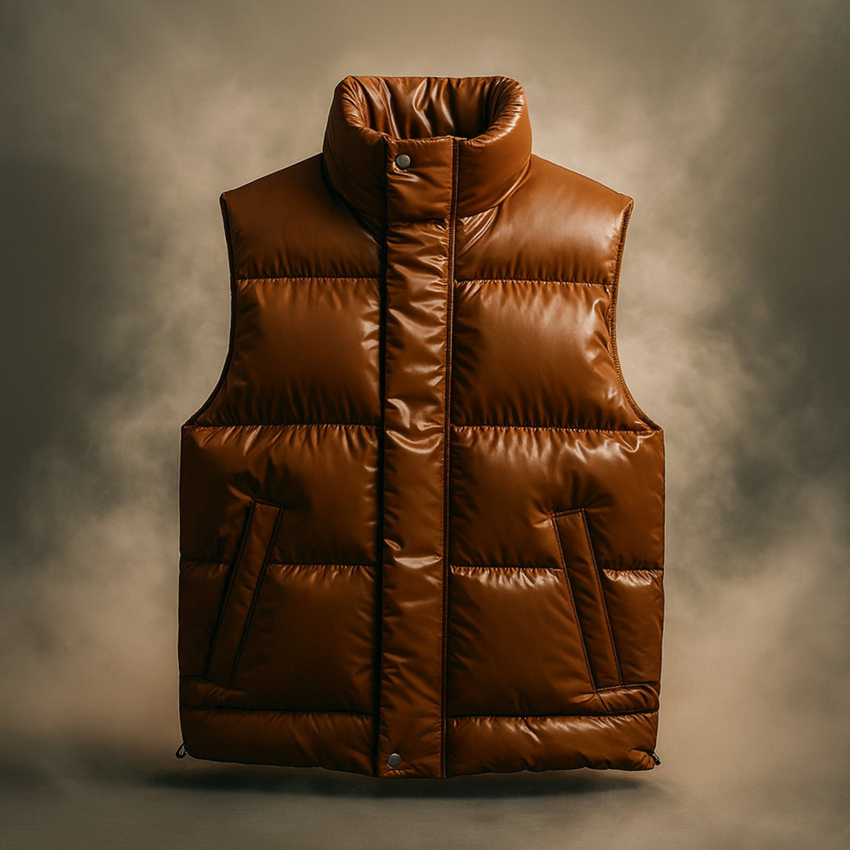 Men's Quilted Puffer Gilet High-Collar Cotton-Blend Vest