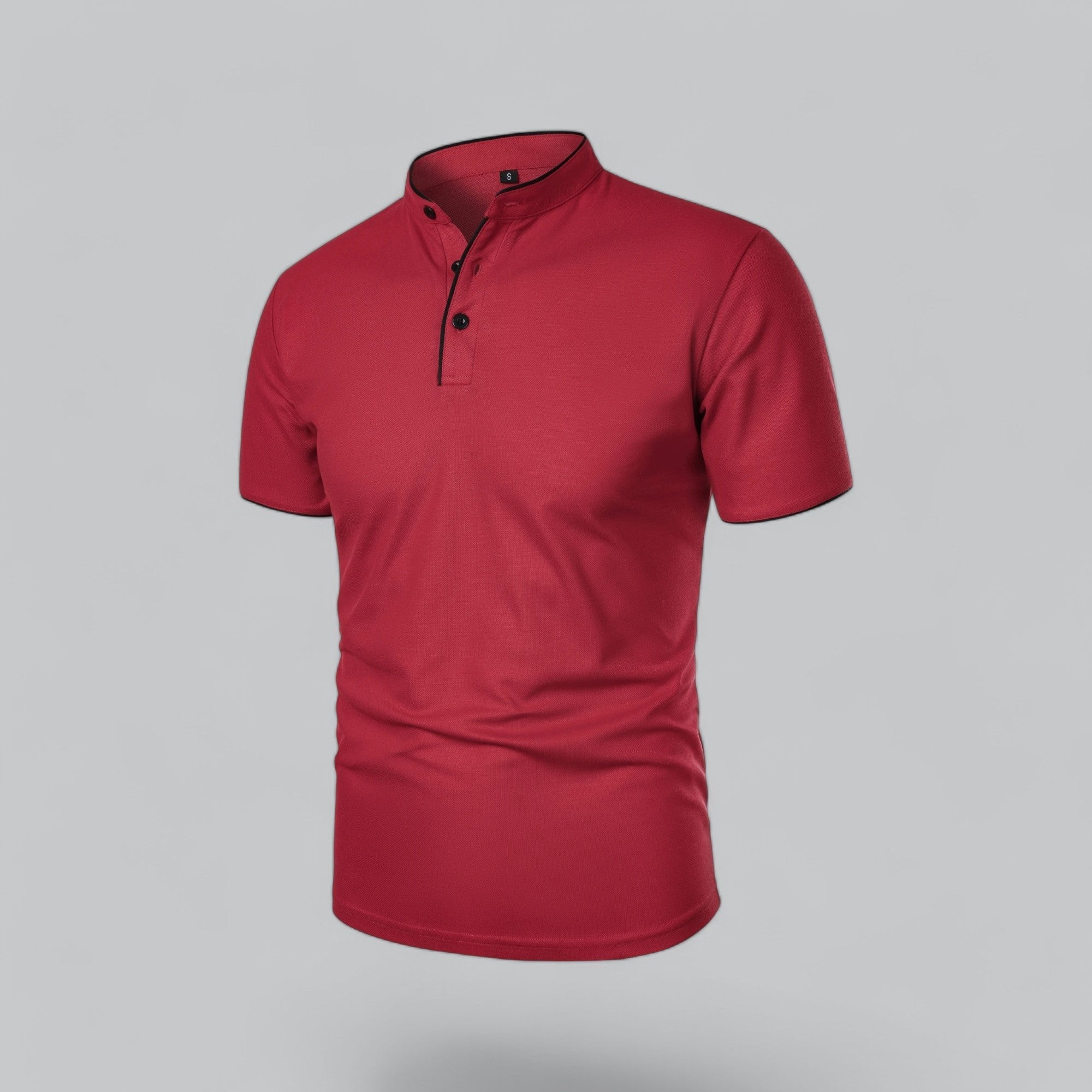 Men's Regular-Fit Short-Sleeve Mandarin Collar Cotton Polo Shirt