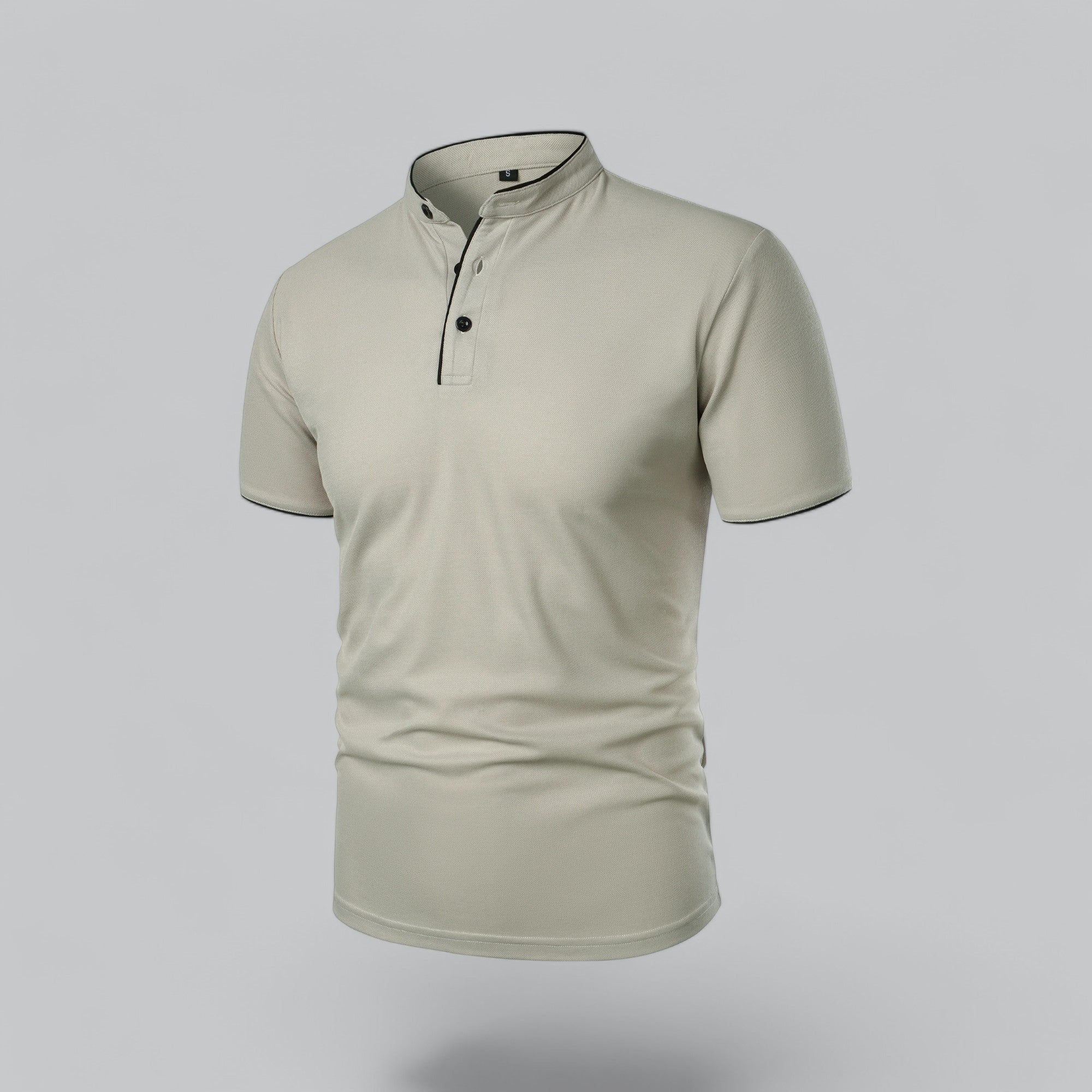 Men's Regular-Fit Short-Sleeve Mandarin Collar Cotton Polo Shirt