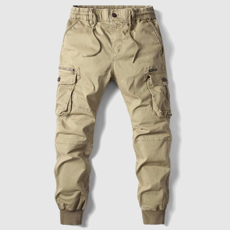 Men's Relaxed-Fit Multi-Pocket Cargo Jogger Trousers - Khaki