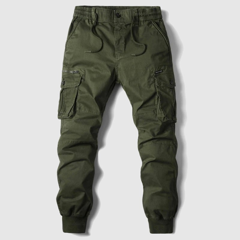 Men's Relaxed-Fit Multi-Pocket Cargo Jogger Trousers - Green