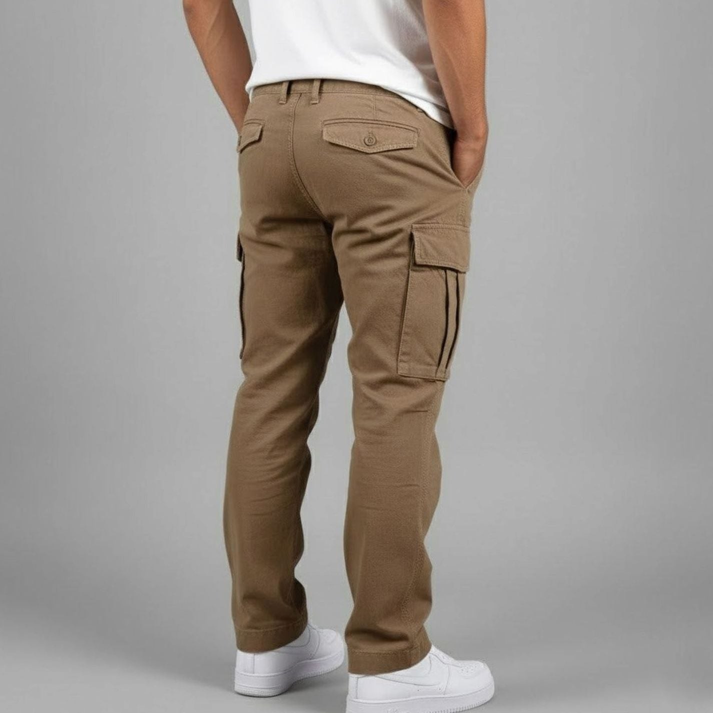 Men's Relaxed Fit Multi-Pocket Cargo Pants Streetwear Trousers