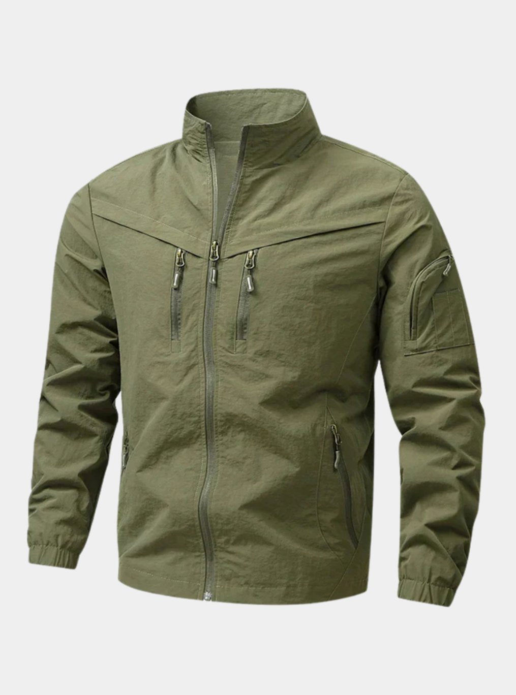 Men's Relaxed-Fit Multi-Pocket Full-Zip Tactical Jacket