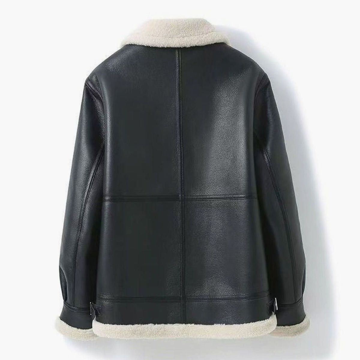 Men's Shearling-Lined Aviator Leather-Finish Jacket