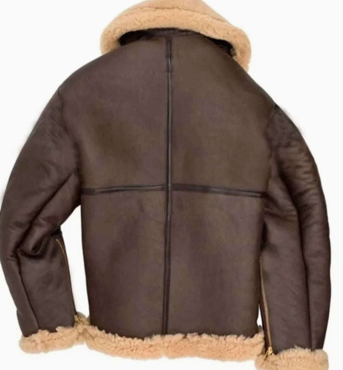 Men's Sheepskin-Lined Leather Bomber Flying Jacket