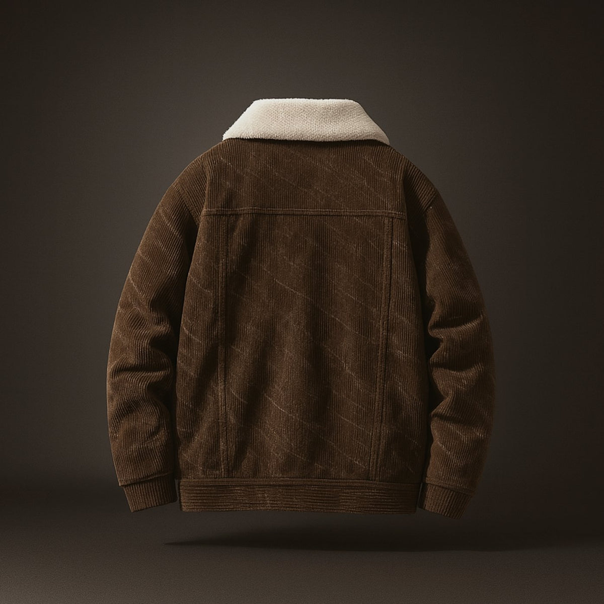 Men's Sherpa-Lined Marbled Corduroy Trucker Jacket
