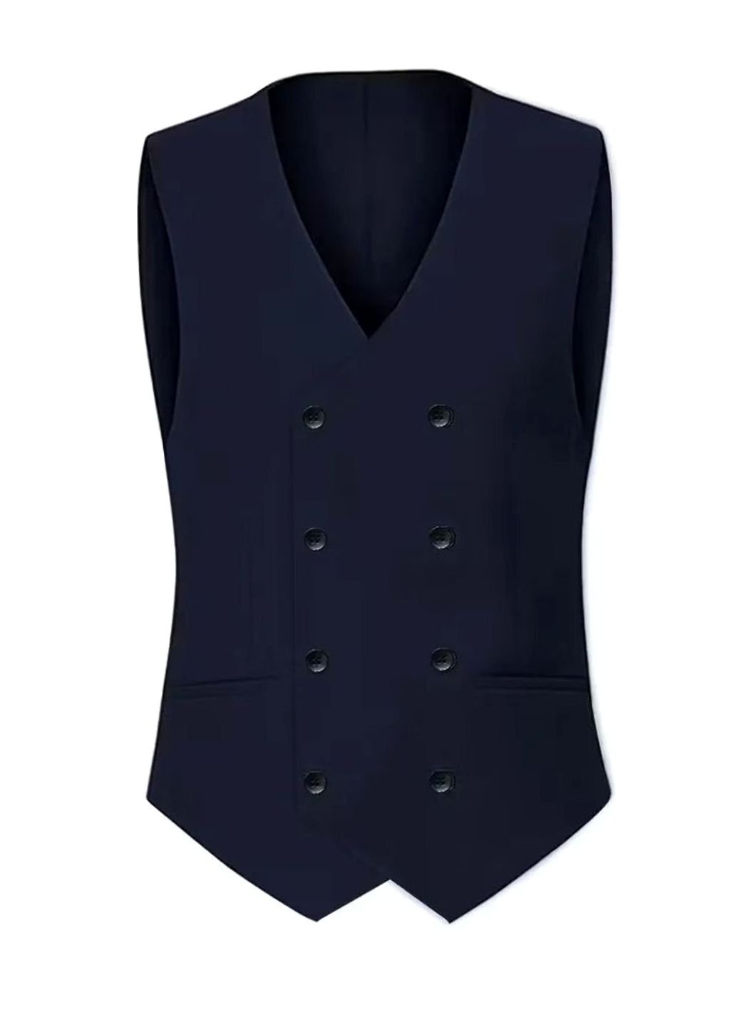 Men's Slim Fit Double-Breasted 3-Piece Suit with Waistcoat