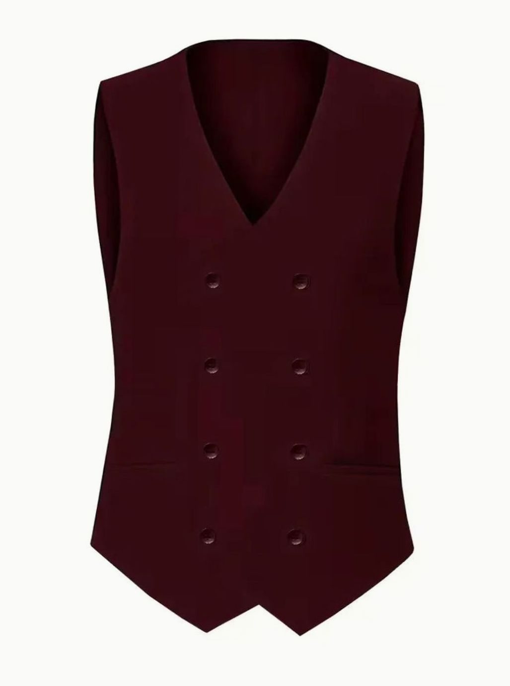 Men's Slim Fit Double-Breasted 3-Piece Suit with Waistcoat