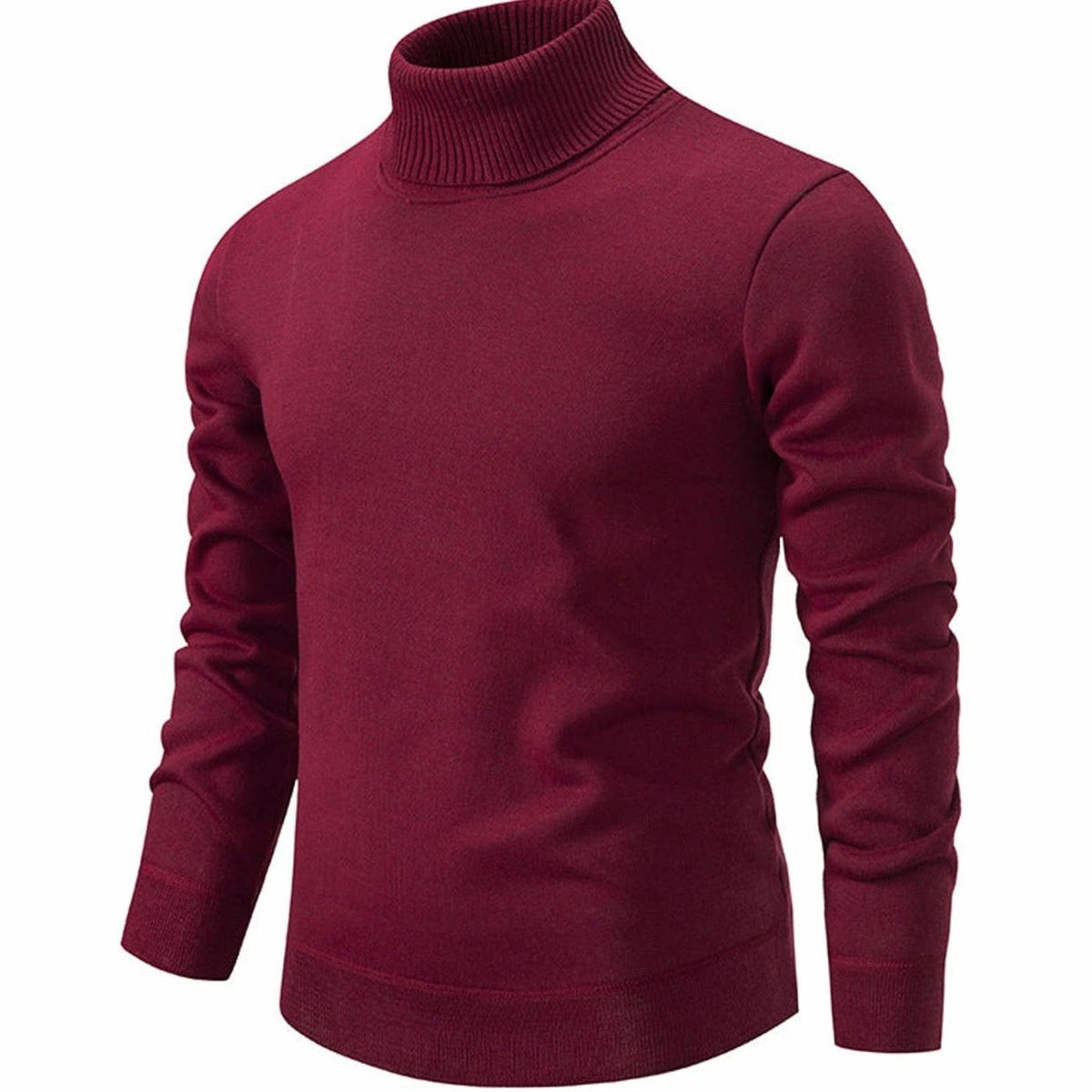 Men's Slim-Fit Fine-Knit Ribbed Turtleneck Jumper - Dark Grey
