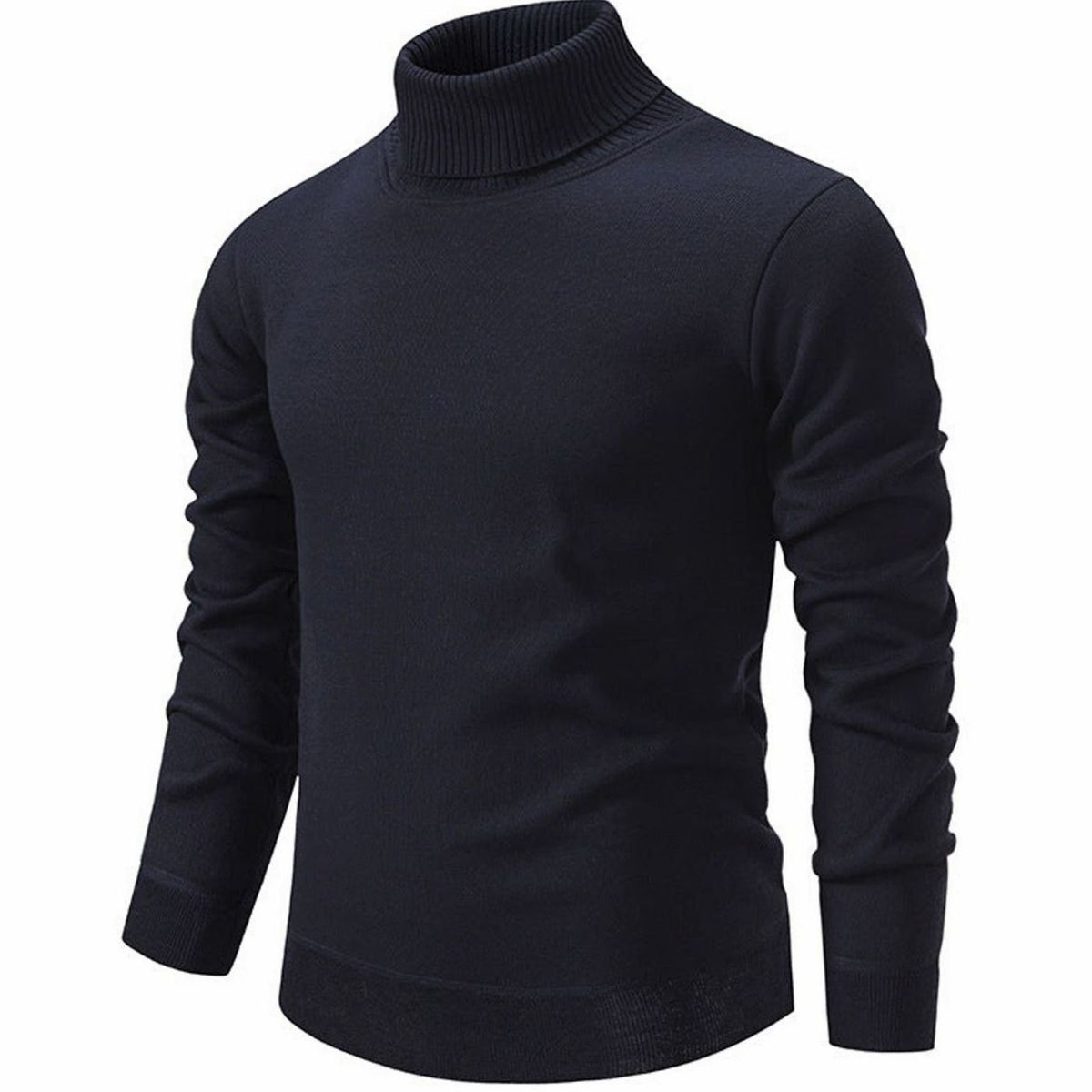 Men's Slim-Fit Fine-Knit Ribbed Turtleneck Jumper