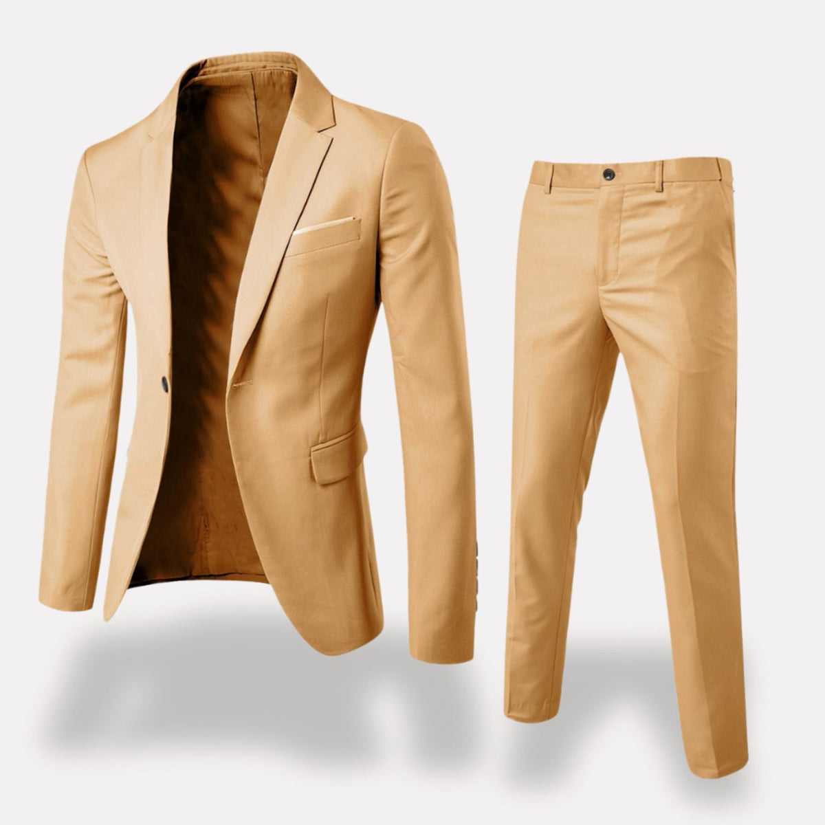 Men's Slim-Fit Two-Piece Formal Suit Blazer and Trousers Set