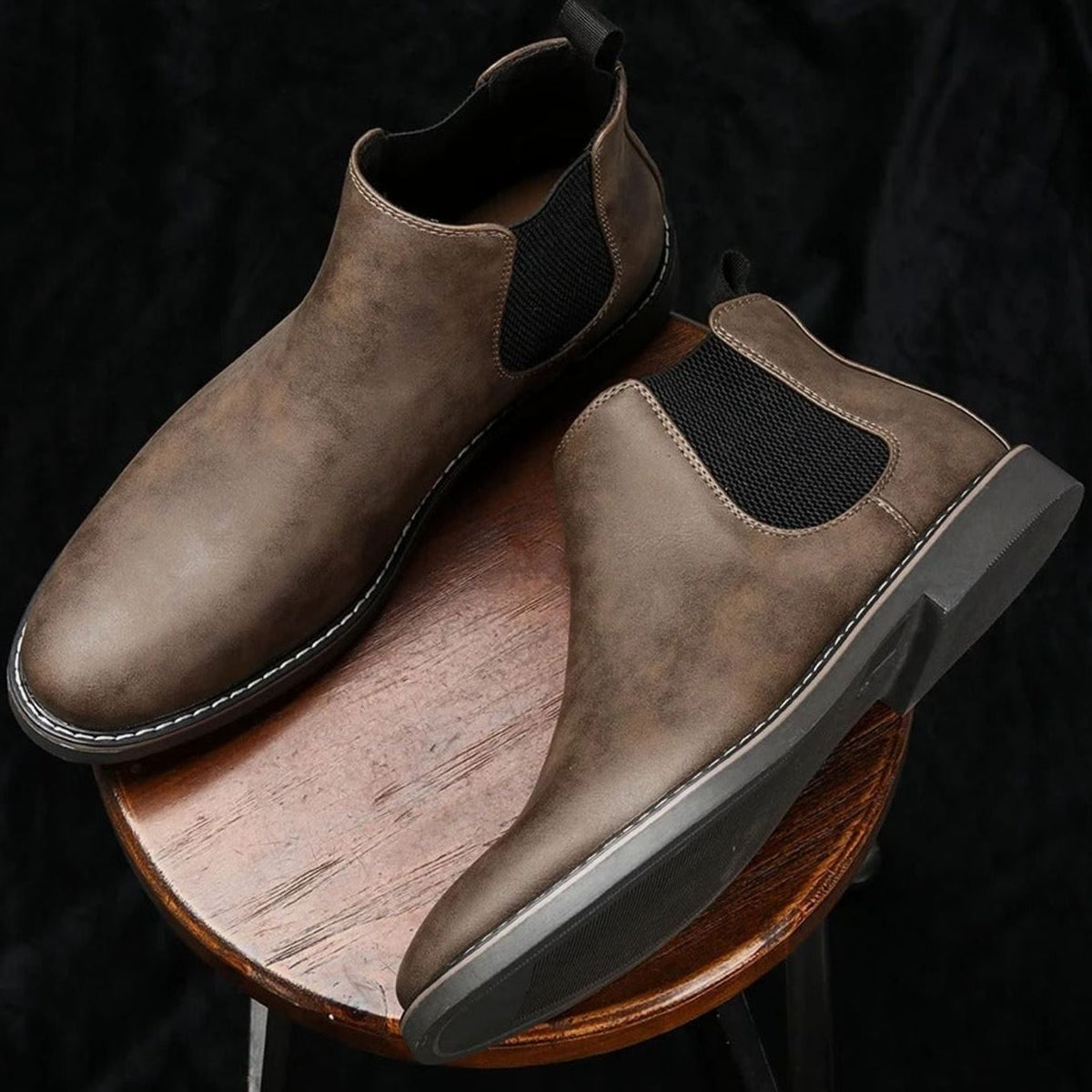 Men's Slip-On Leather Chelsea Boots