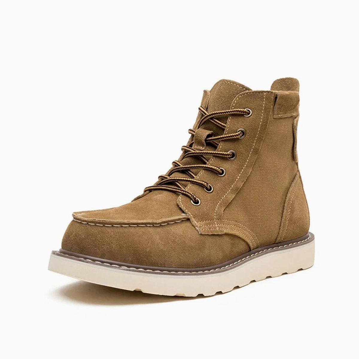 Men's Waterproof Leather Moc Toe Lace-Up Boots