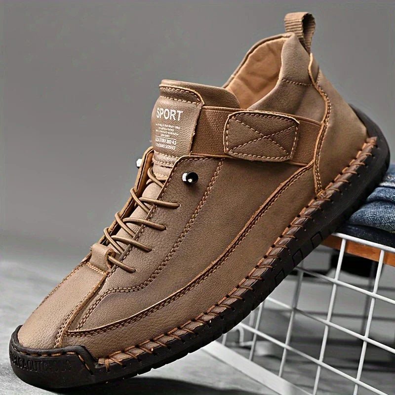 Men's Wide-Fit Orthopedic Arch-Support Leather Trainers - Brown (Almost sold out!)