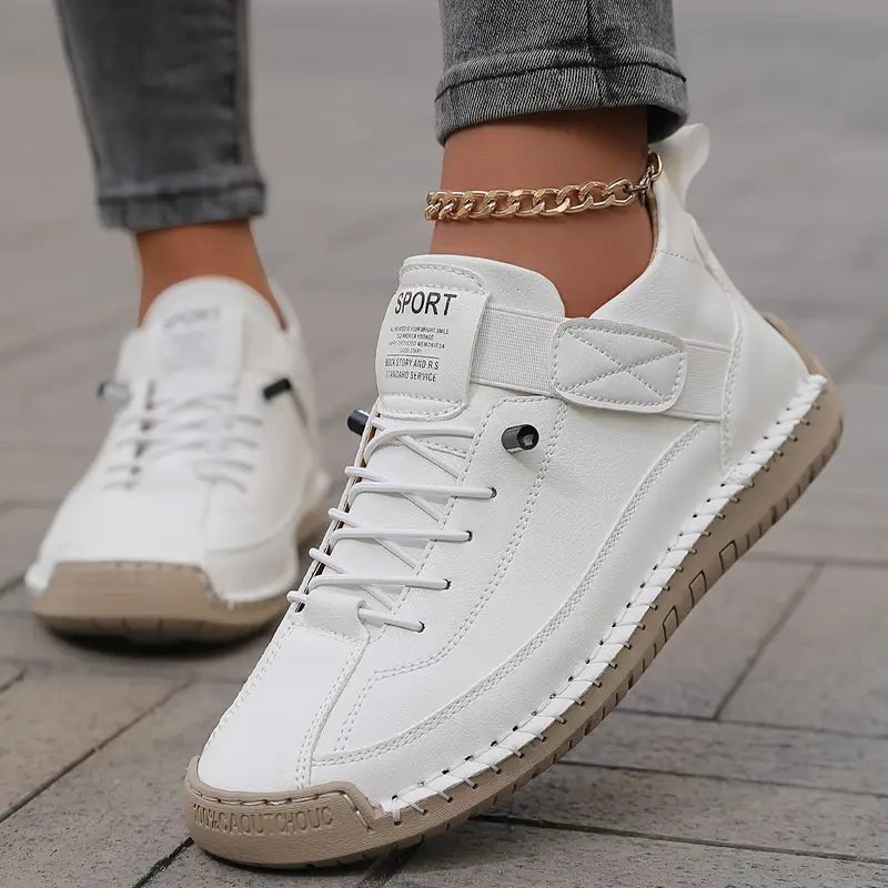 Men's Wide-Fit Orthopedic Arch-Support Leather Trainers - White (Almost sold out!)