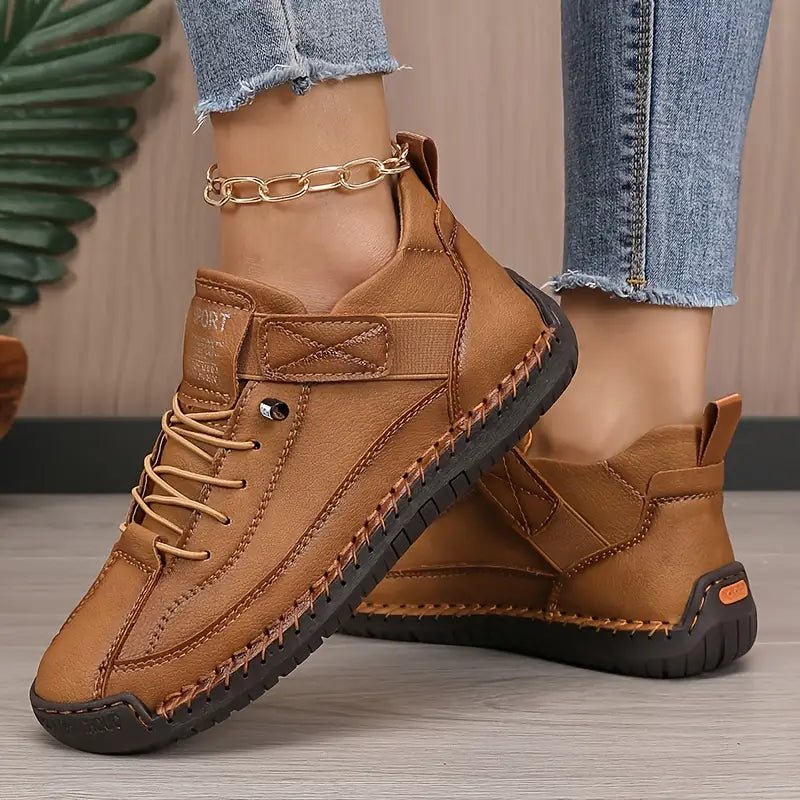 Men's Wide-Fit Orthopedic Arch-Support Leather Trainers