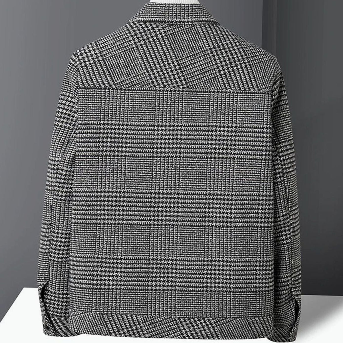 Men's Wool-Blend Check Shirt Jacket Structured Heritage Overshirt