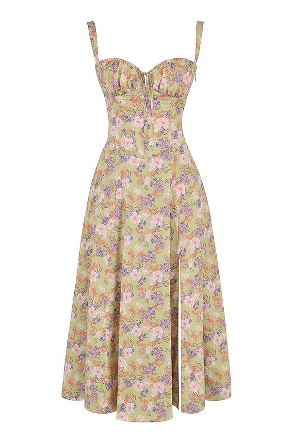 Women’s Elegant Corset Midi Dress - Classic A-Line Silhouette