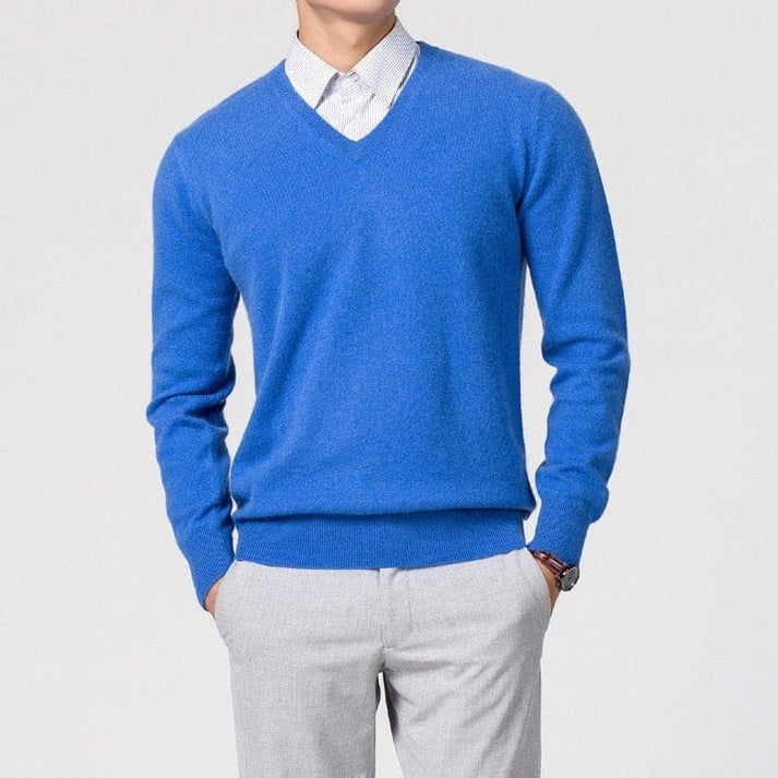 Men’s Classic V-Neck Sweater - Refined Everyday Knit