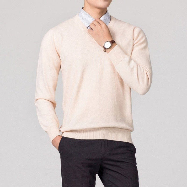 Men’s Classic V-Neck Sweater - Refined Everyday Knit