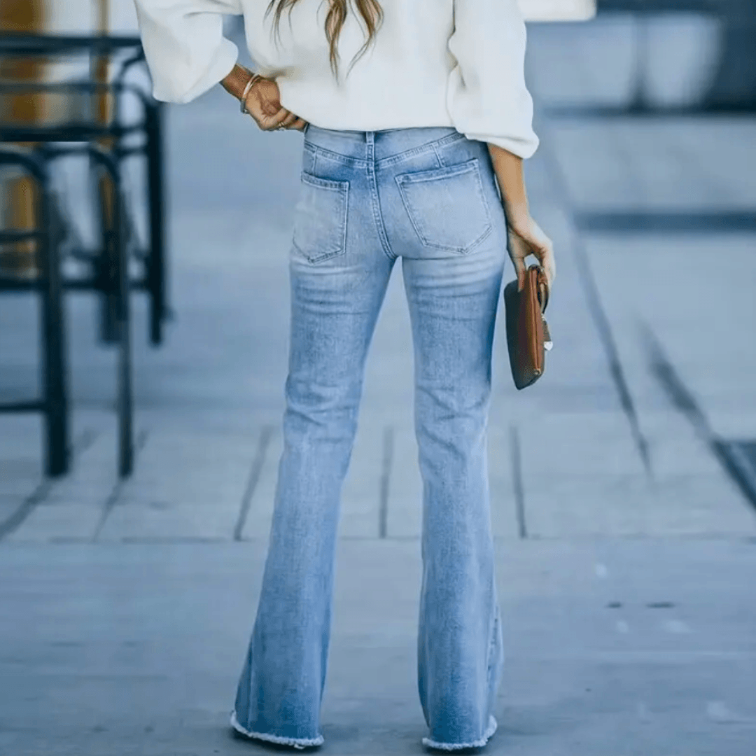 Michelle Women’s Spring High-Waist Straight Jeans