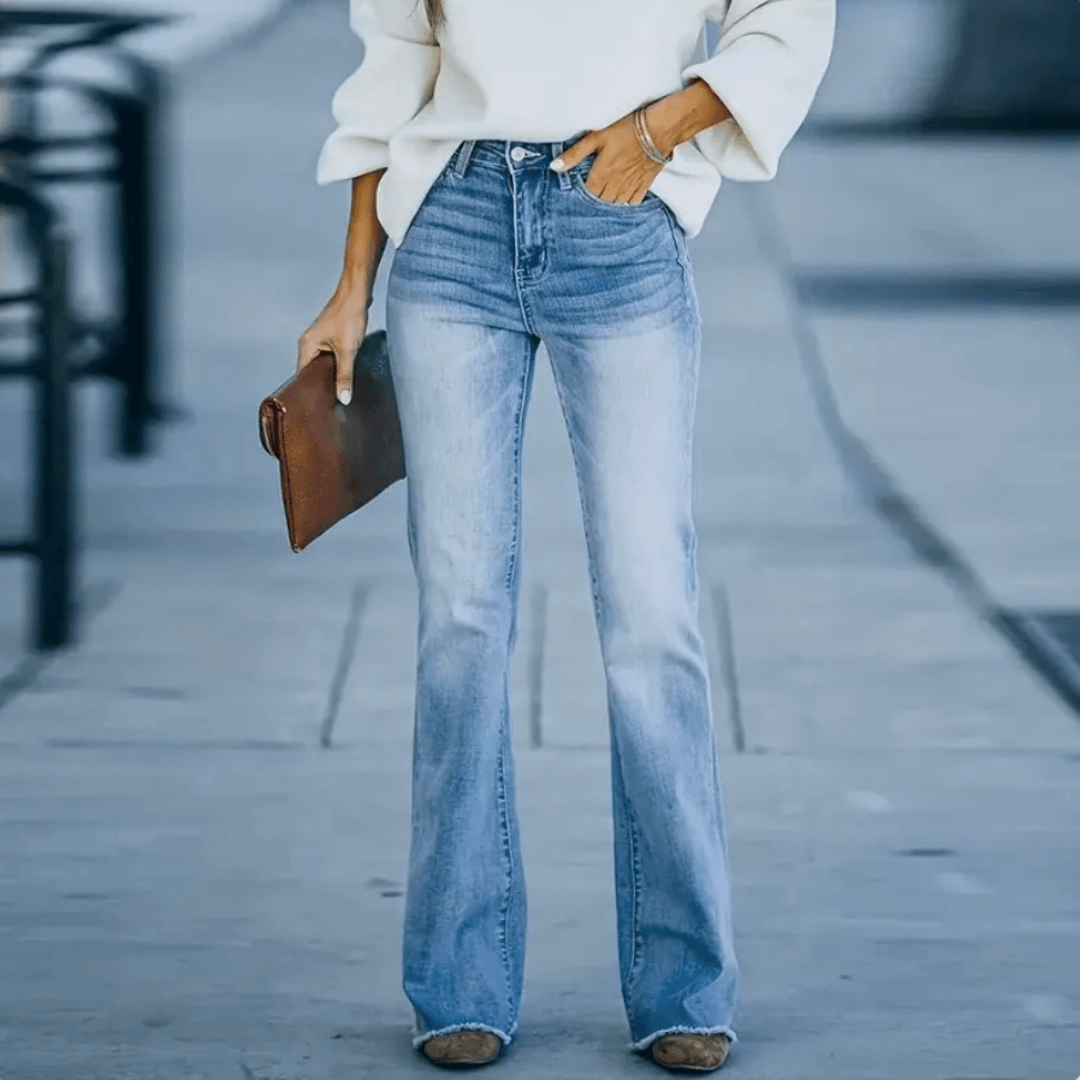 Michelle Women’s Spring High-Waist Straight Jeans
