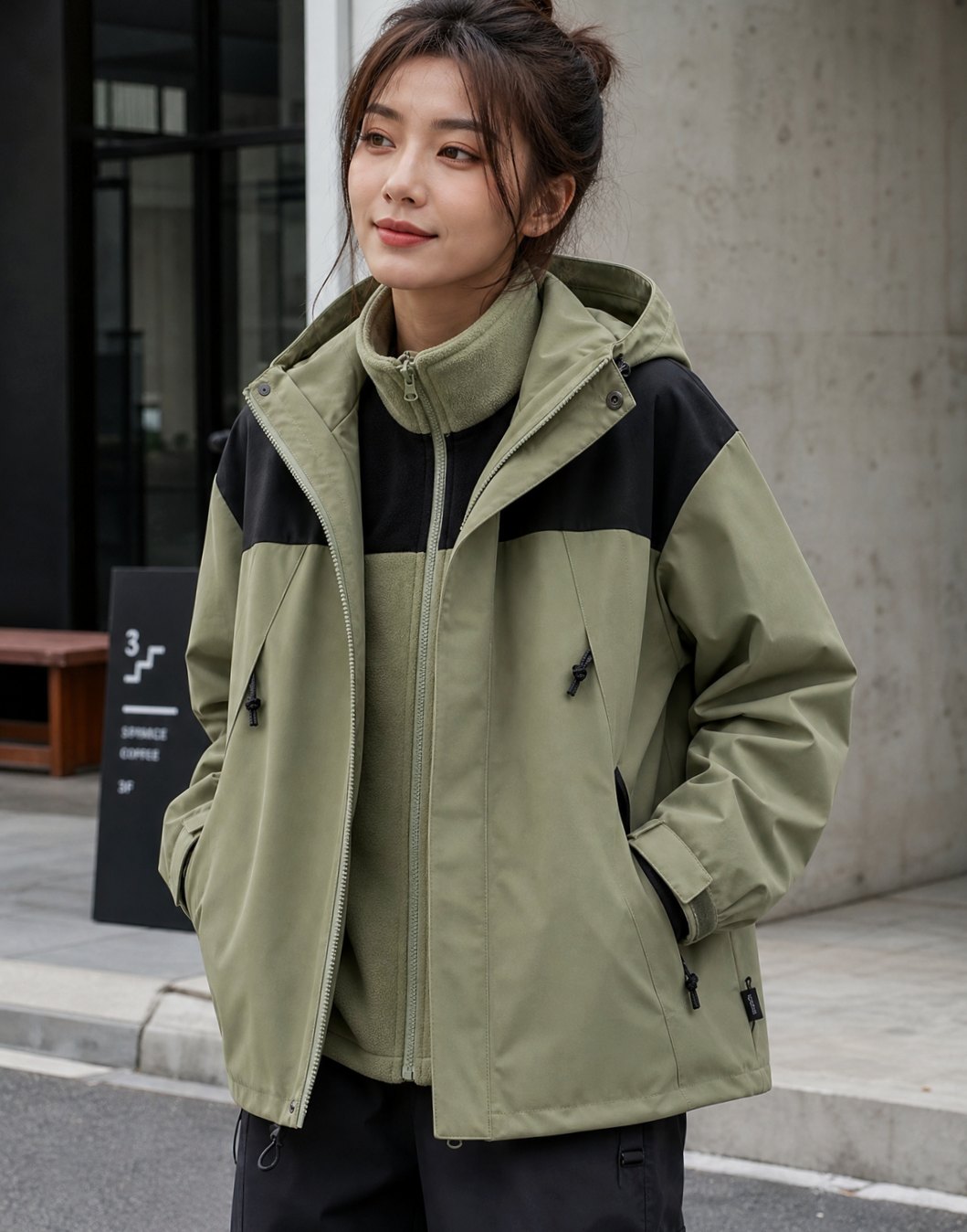 Women's 3-in-1 Waterproof Hooded Fleece Winter Jacket
