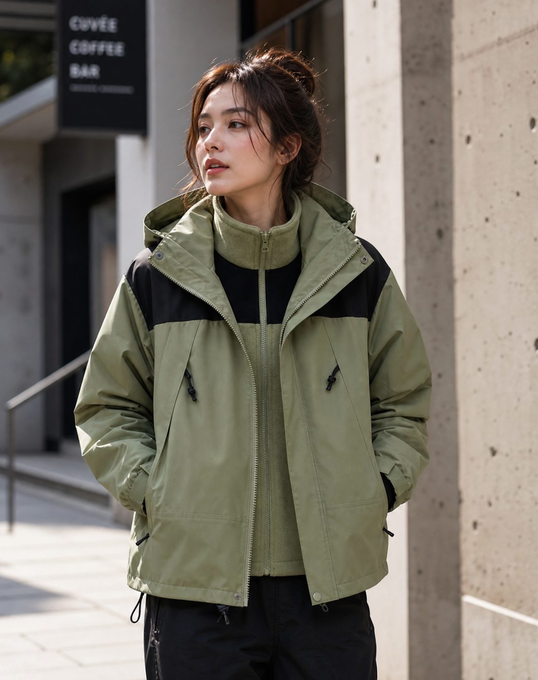 Women's 3-in-1 Waterproof Hooded Fleece Winter Jacket