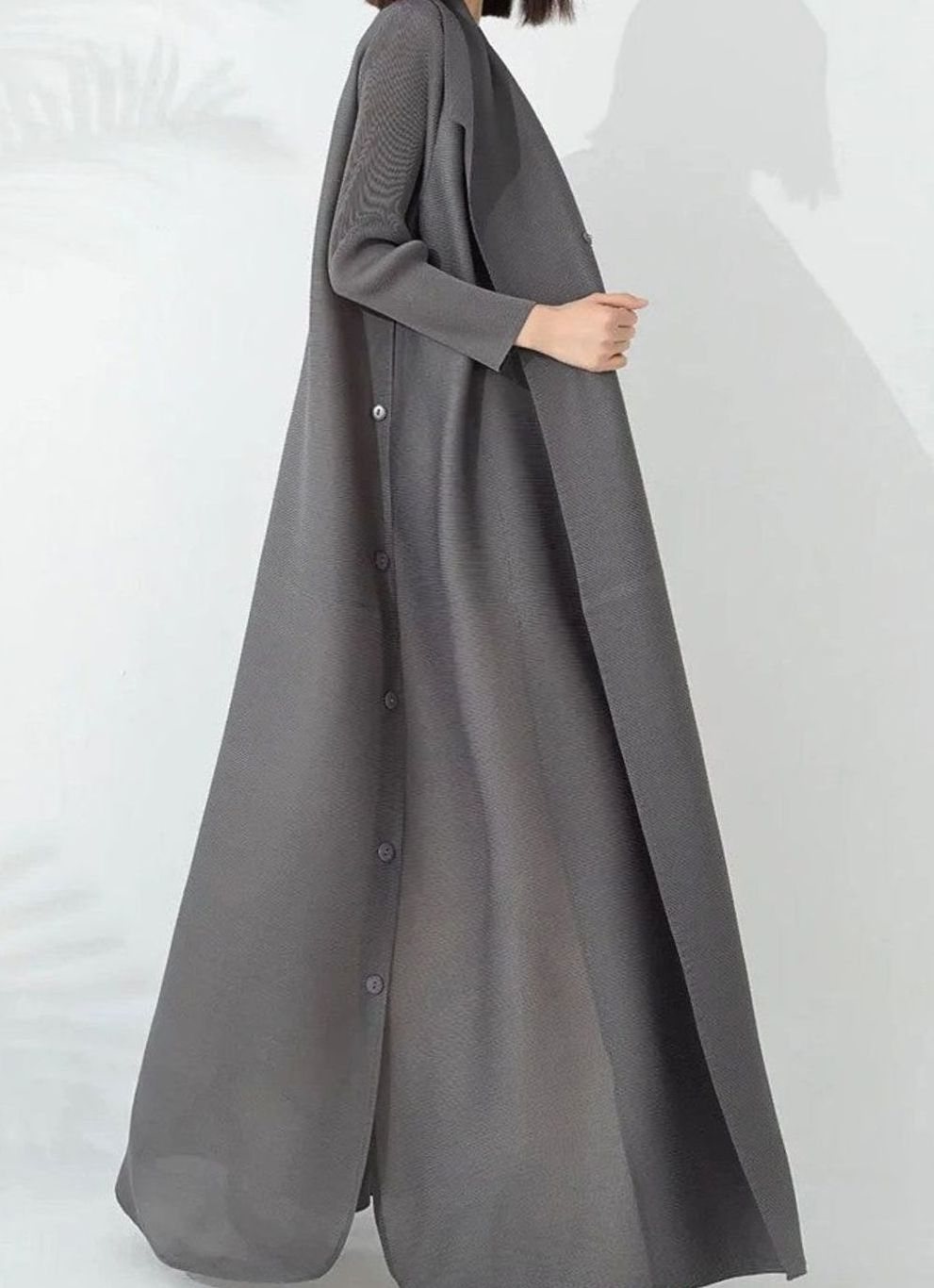 Women's Belted A-Line Maxi Coat Funnel Neck Full Length