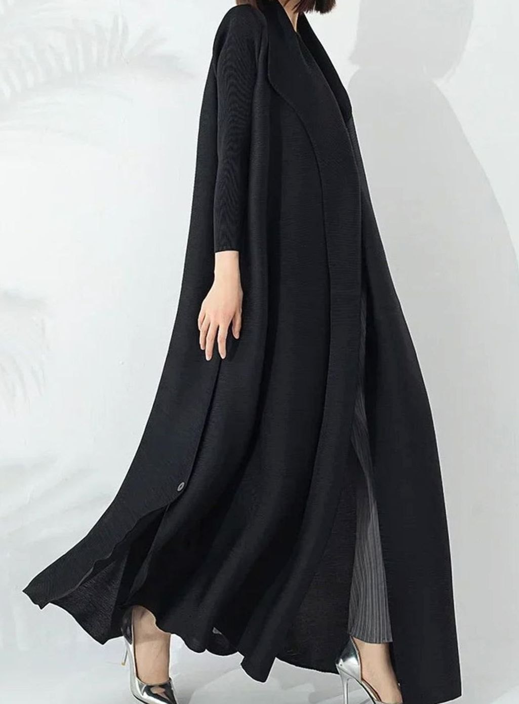 Women's Belted A-Line Maxi Coat Funnel Neck Full Length