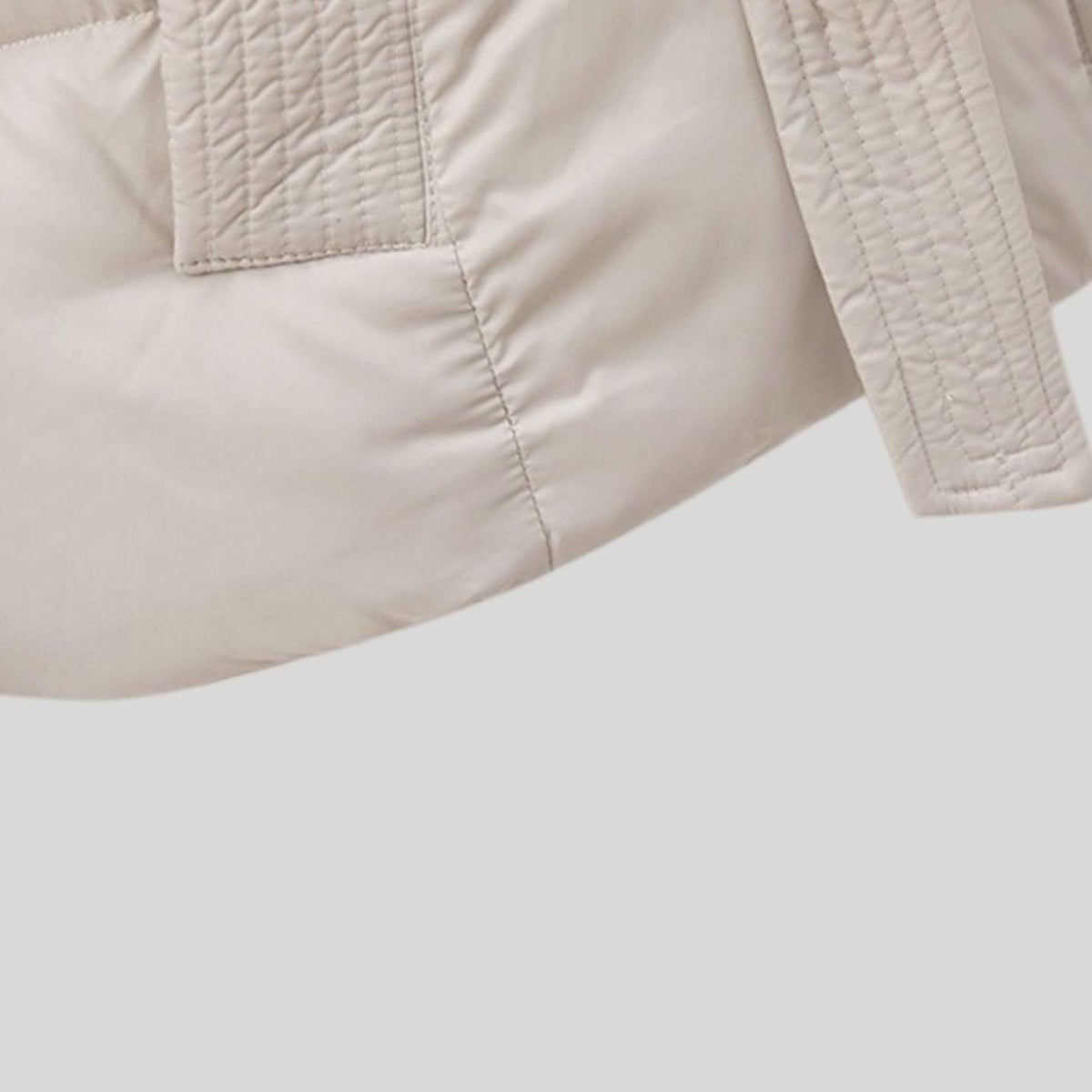Women's Belted Hooded Quilted Puffer Coat with Waist Tie