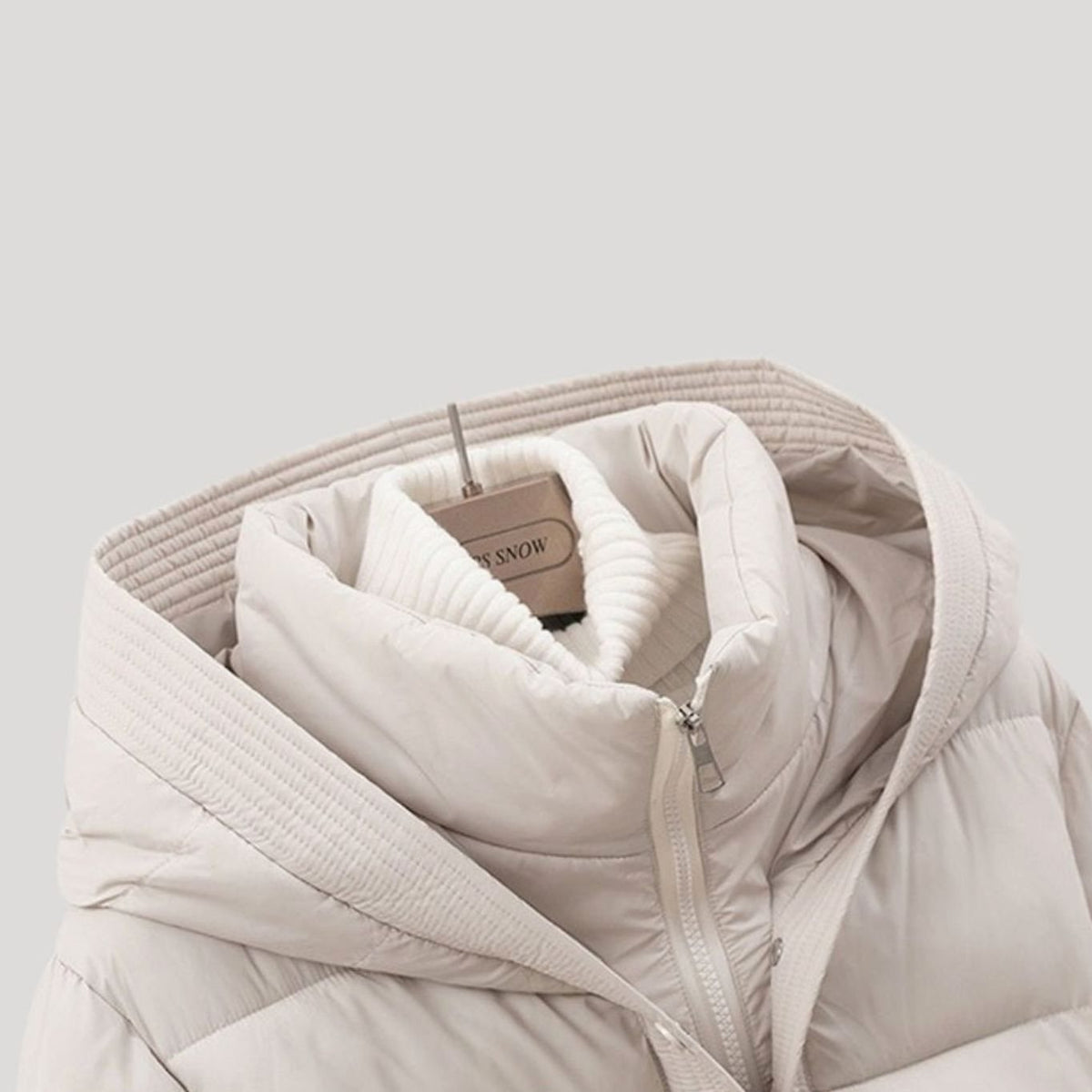 Women's Belted Hooded Quilted Puffer Coat with Waist Tie