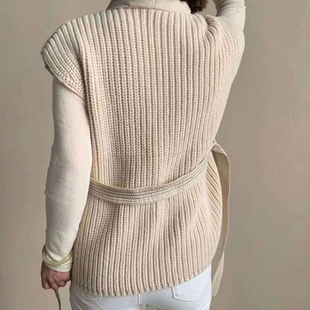 Women's Belted Wrap Puffer Gilet Quilted Sleeveless Gilet