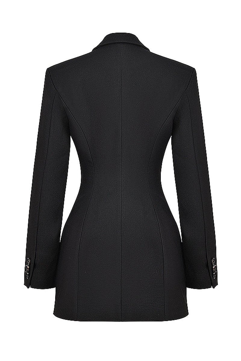 Women's Blazer Mini Dress Tailored Structured Shoulder