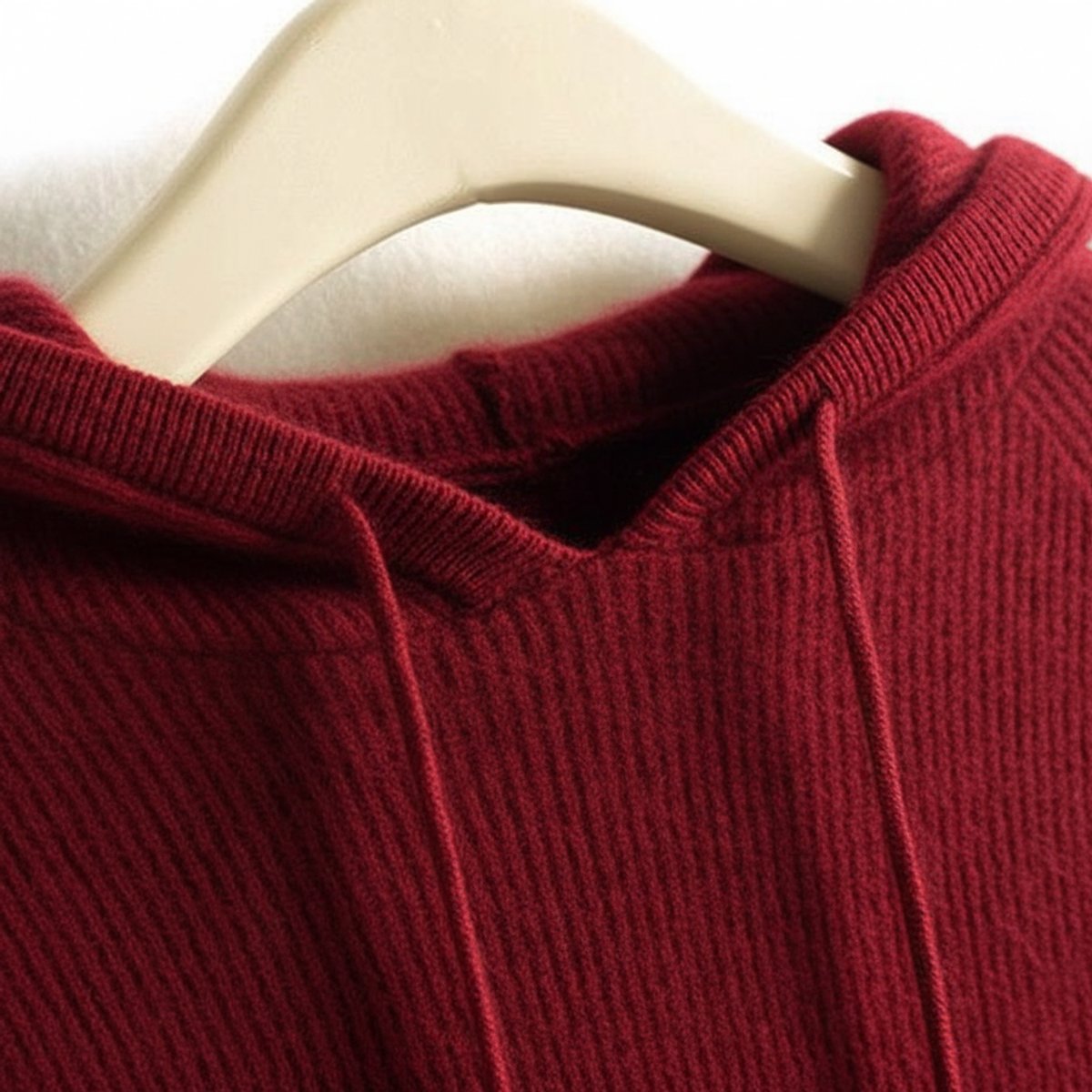 Women's Cashmere-Mink Soft-Touch Hooded Knit Jumper - Merlot