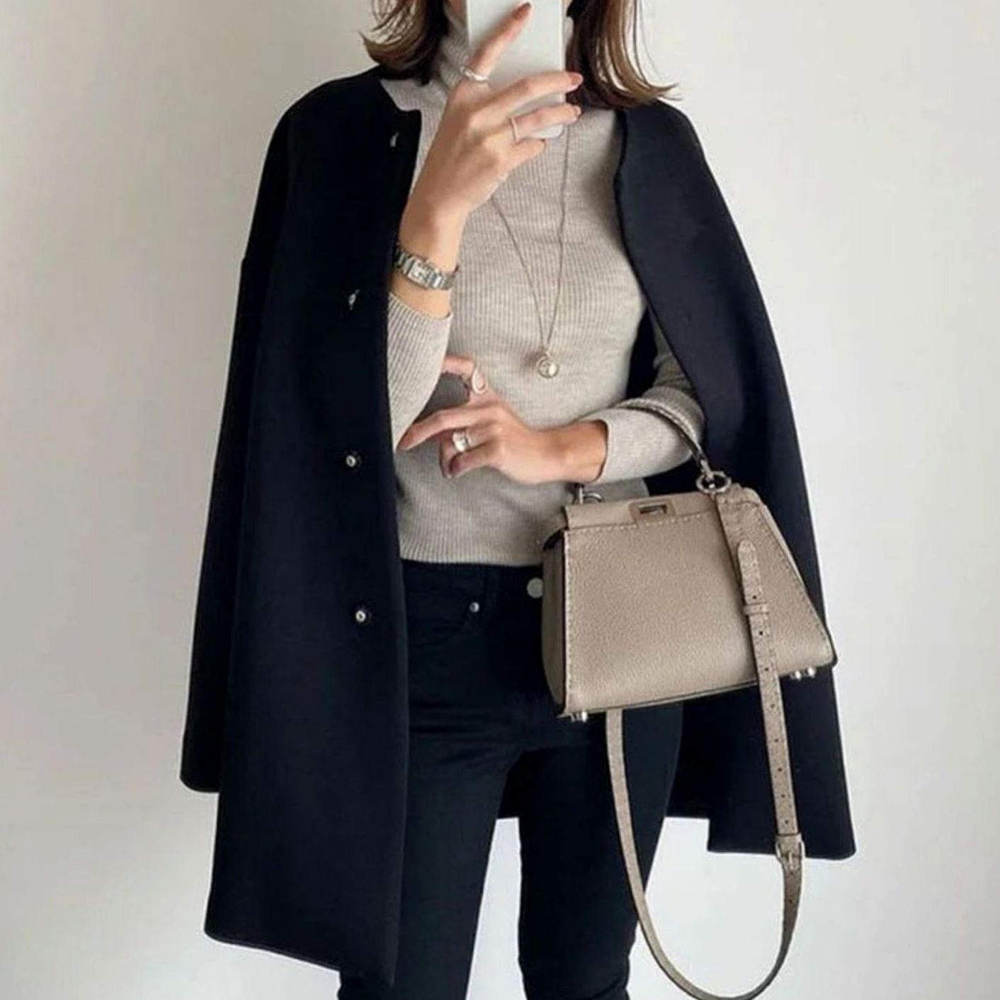 Women's Chic Collarless Button-Front Longline Coat