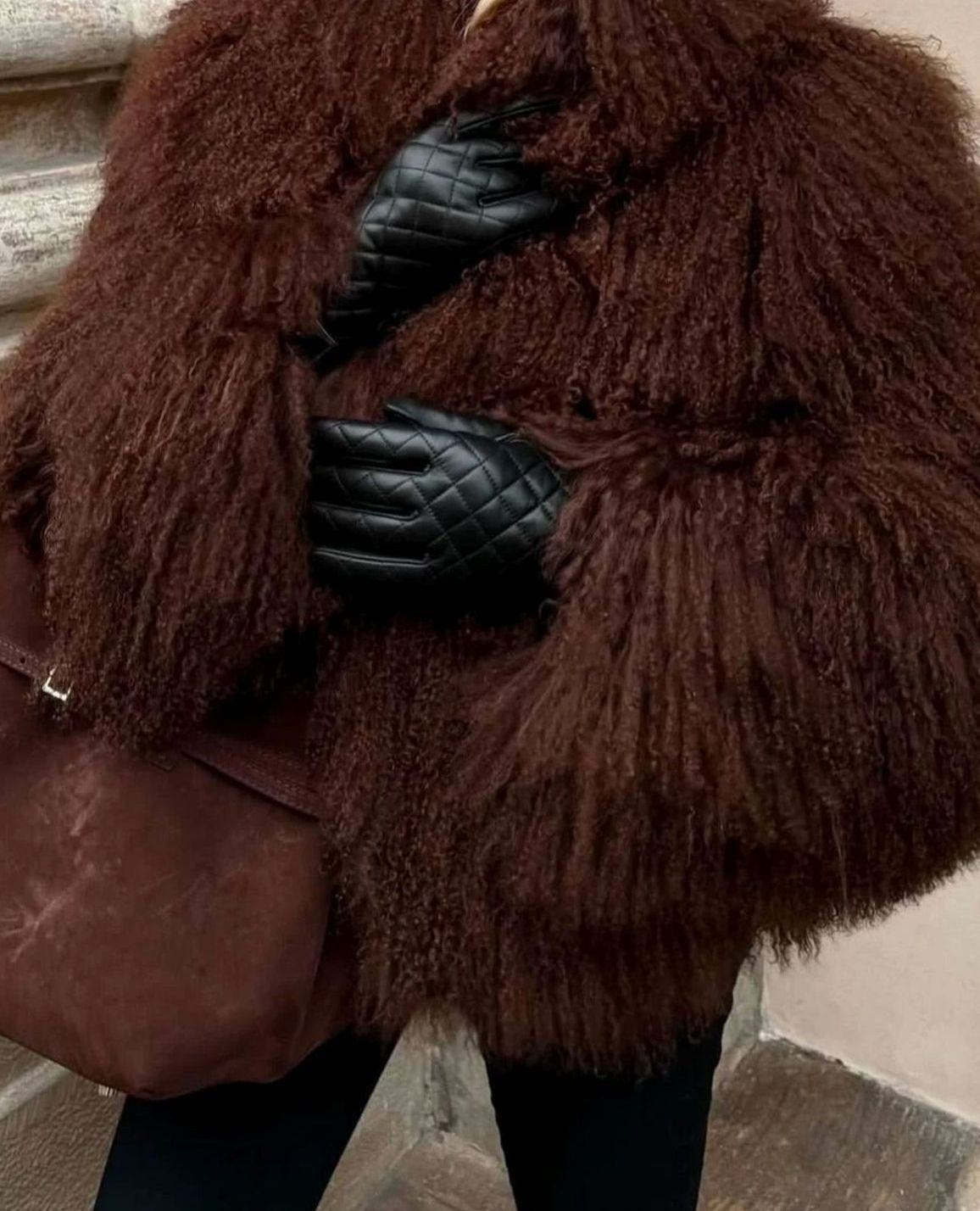 Women's Chic Faux Fur Short Coat Shaggy Texture