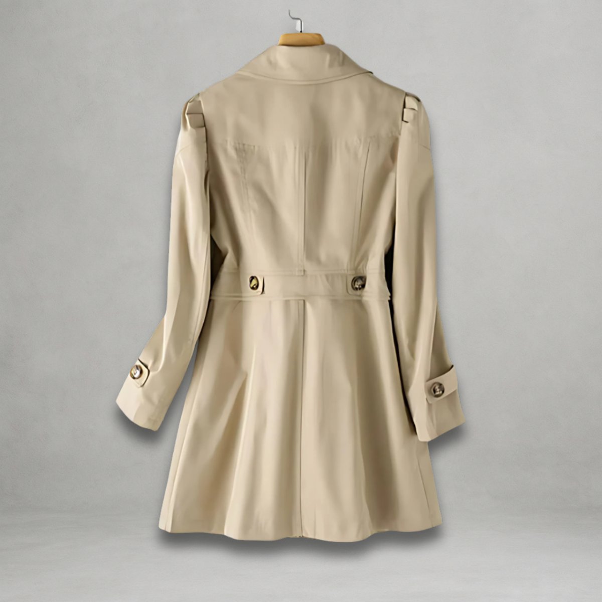 Women's Classic Belted Trench Coat Single-Breasted Longline