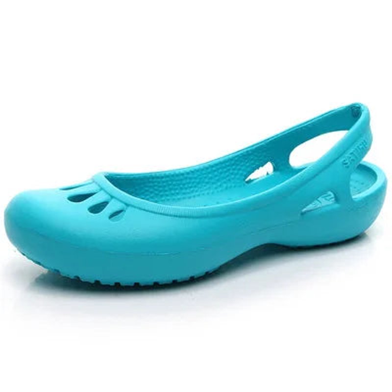 Women's Comfortable Sandals Lightweight Jelly Slingback Flats Cut-Out - Sky Blue