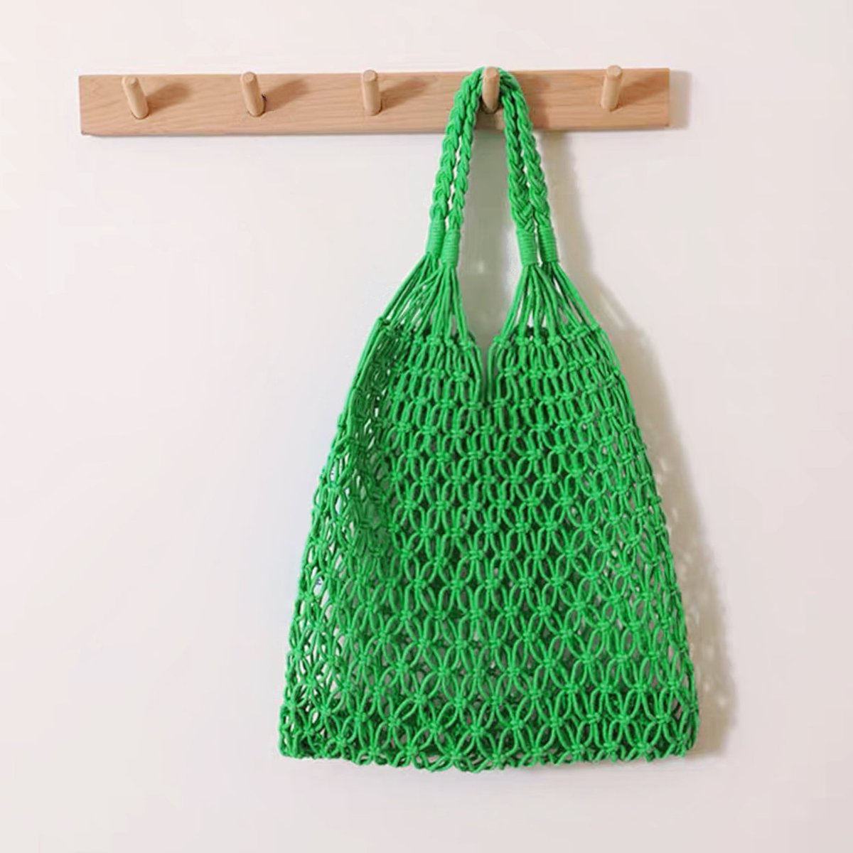 Women's Cotton Macrame Handwoven Net Tote Bag