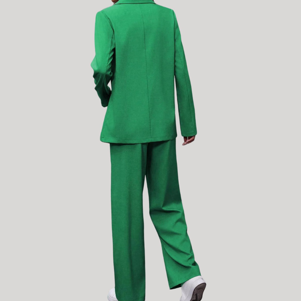 Women's Double-Breasted Wide-Leg Tailored Blazer Pants Suit Set