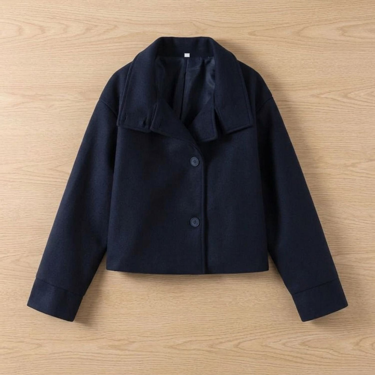 Women's Double-Breasted Wool-Blend Oversized Pea Coat