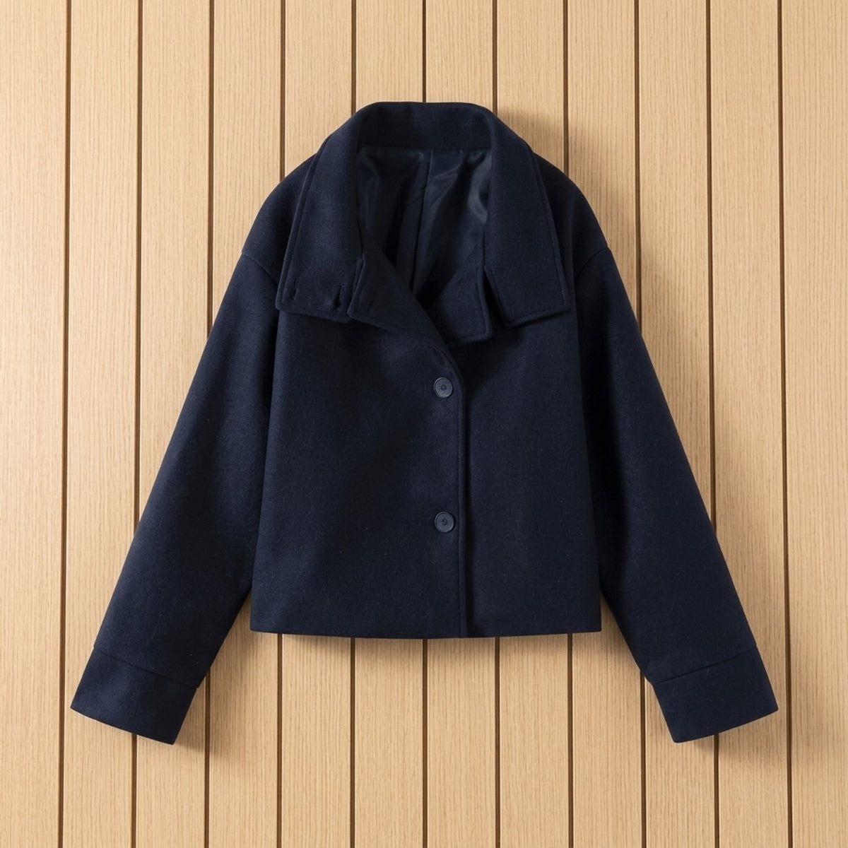 Women's Double-Breasted Wool-Blend Oversized Pea Coat