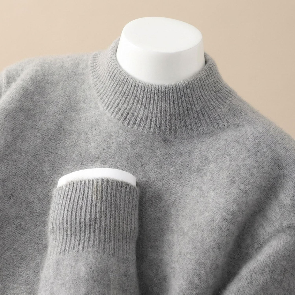 Women's Elegant Soft-Knit Ribbed Crew-Neck Jumper - Grey