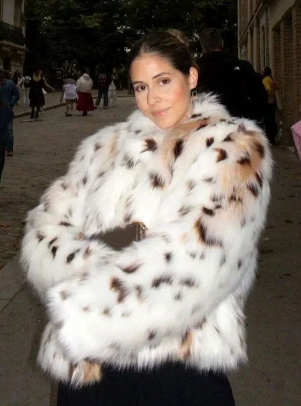 Women's Faux Fur Coat Leopard Print Long-Sleeve Jacket - Leopard