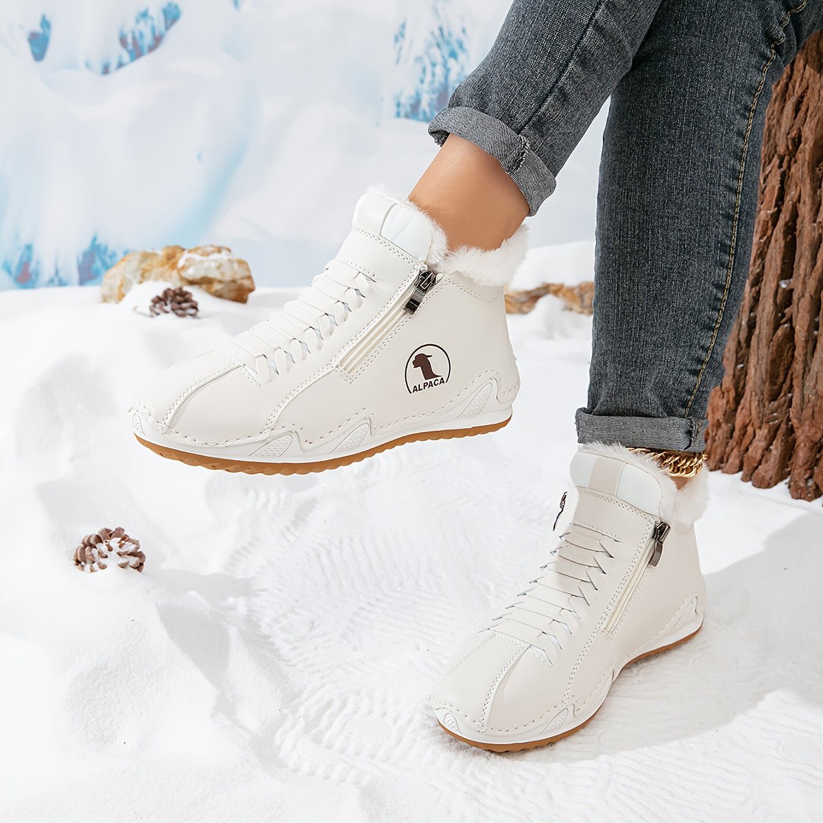 Women's Faux-Fur Lined Zip-Up Winter Ankle Boots