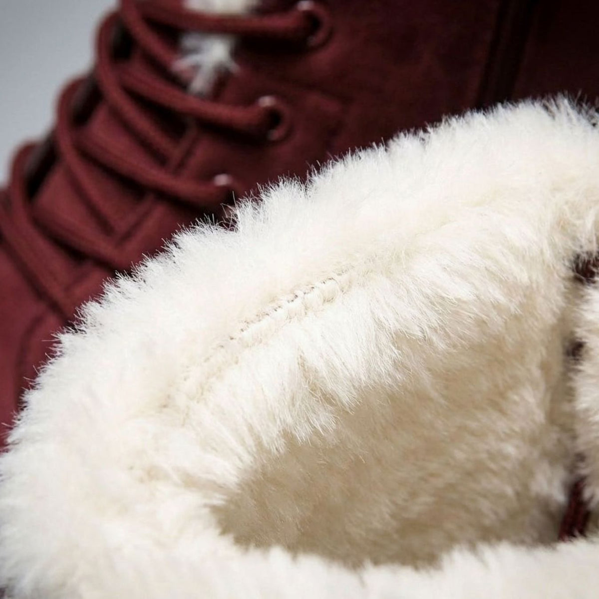 Women's Faux-Suede Fur-Lined Lace-Up Winter Ankle Boots